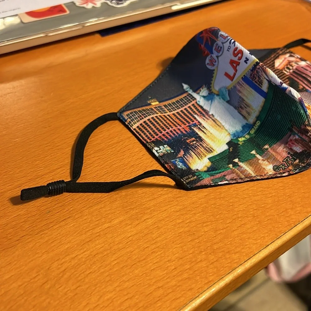 A Las Vegas Souvenir Face Mask with Adjustable Ear Straps